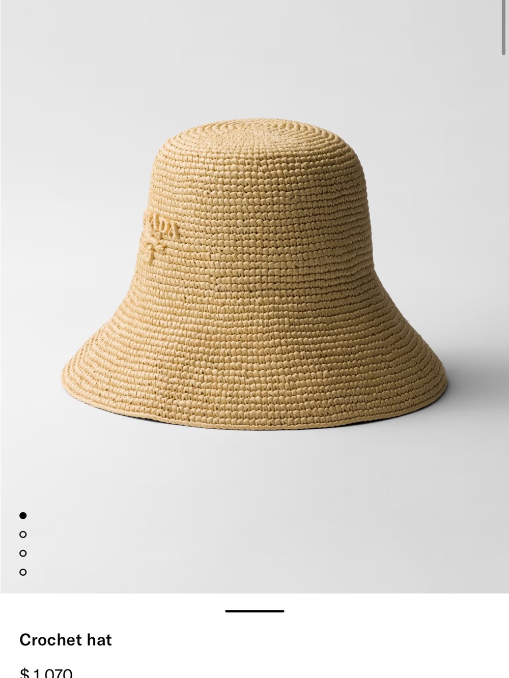 Prada Tan Crochet Bucket Hat